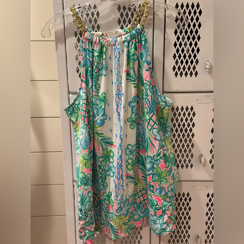Lilly Pulitzer Floral Sleeveless Top - Green, Pink, Blue